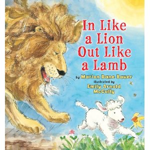 <p class="MsoNormal"><font size="2">Karen Gallagher:  This simile about spring comes to life for a little boy who is first paid a visit by a thunderous lion, followed with a drop-in from a docile lamb. Nieces and nephews will love comparing the behaviors of these two animals with the temperamental weather of spring and the effect it has on their lives.</font><br></p>
